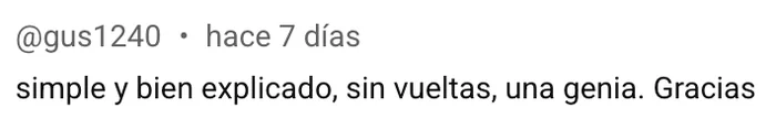 Comentario de un alumno en YouTube 2