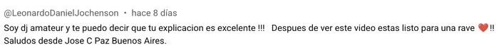 Comentario de un alumno en YouTube 6