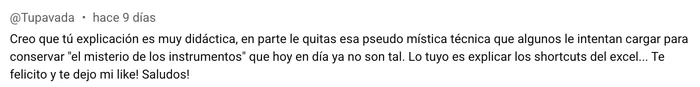 Comentario de un alumno en YouTube 5