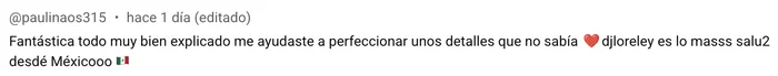 Comentario de un alumno en YouTube 2