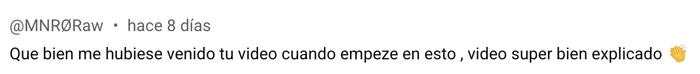 Comentario de un alumno en YouTube 1