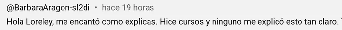 Comentario de un alumno en YouTube 1