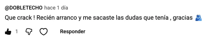 Comentario de un alumno en YouTube 1